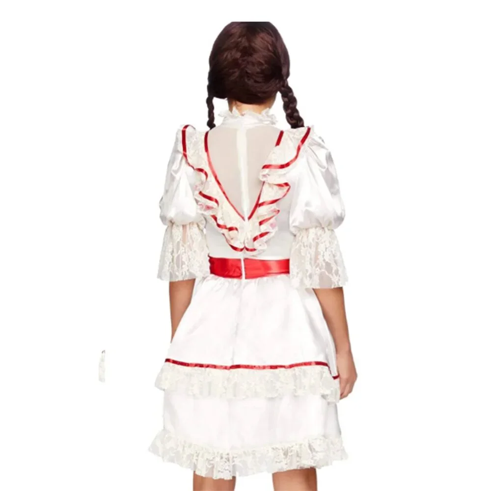 Haunted Doll Costume, Satin Lace-trimmed Antique Doll Dress - Picture 2 of 2